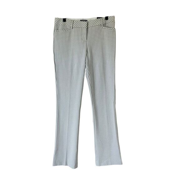 Express Columnist Barely Boot Dress Pants Gray Gingham Size 4 - Picture 1 of 10